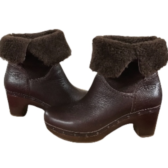 UGG Shoes - UGG Amoret booties heeled ankle dark brown